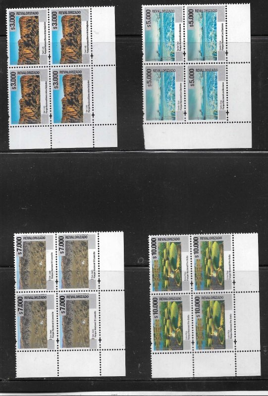 #75413 ARGENTINA 2025 NEW DEFINITIVE REVALORIZADOS OVERPRINT 3rd SET  BLOCx4 MNH