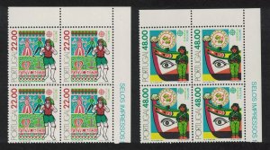 Portugal Folklore Europa CEPT 2v T2 Corner Blocks of 4 1981 MNH SG#1840-1841