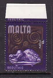 Malta-Sc#312a- id10-unused NH variety (Doubling)-1/2p Neolithic-1964-