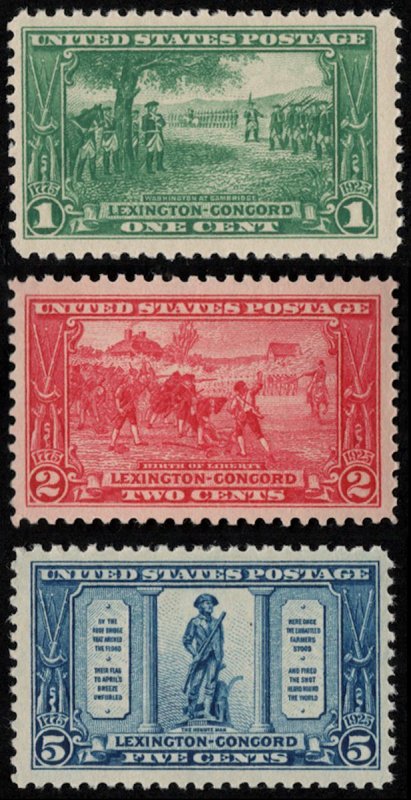 US #617 - 619 Complete Set, VF+ mint never hinged, lovely fresh colors, Selec...