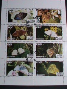 ​OMAN STAMP-1973 WORLD INSETS-LOVELY BUTTERFLY CTO SHEET VERY FINE