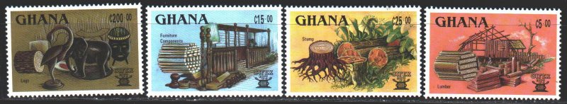 Ghana. 1987. 1152-55. Woodworking, craftsmanship. MNH. 