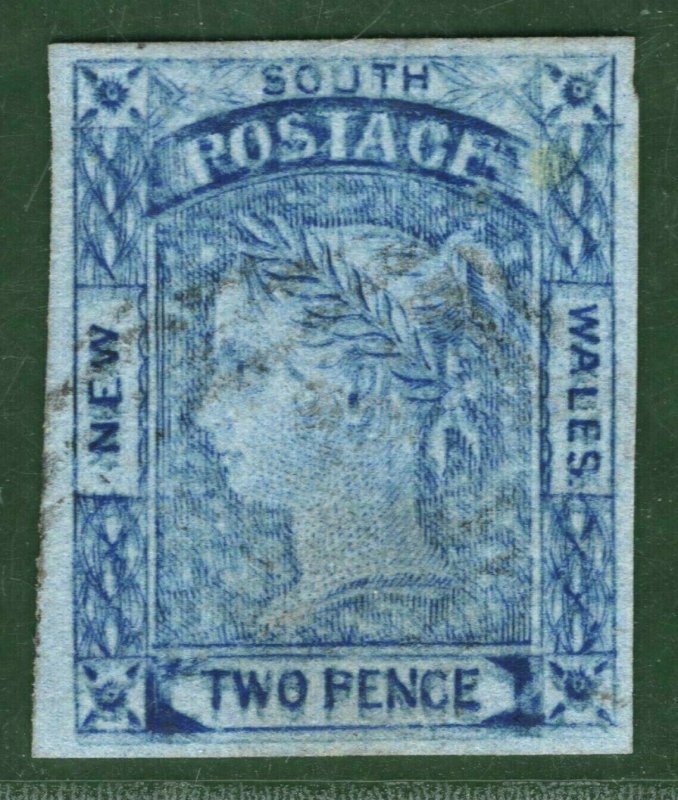 Australia States NSW QV SG.52var 2d *DOUBLE IMPRESSION* Used RARE Superb PBLUE1