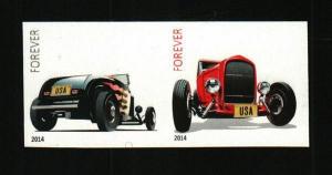 2014 49c Hot Rods, Pair, Imperforate Scott 4908-9c Mint F/VF NH