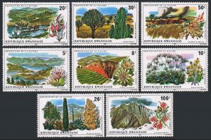 Rwanda 685-692, MNH. Mi 744-751. Landscapes 1975. Berries, Plants,Animals,Mounts