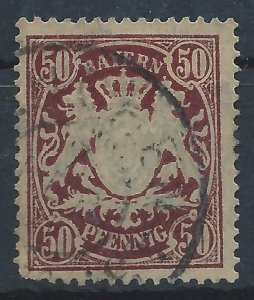 Bavaria 1890 - 50pf lilac-brown - Mi63 used