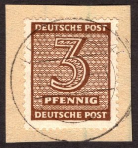 1945, Germany, West Saxony, 3pf, Used, Sc 14N1