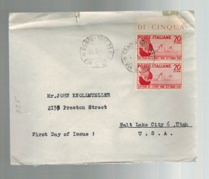 1949 Genova Italy First Day cover to USA  # 525 pair