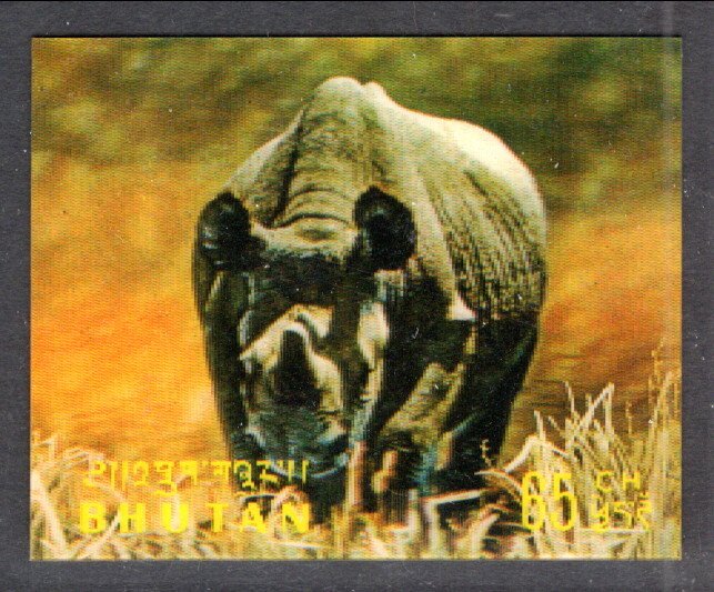 Bhutan 116F Rhinoceros MNH VF