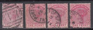 Trinidad - 1883 QV 1p cancel stamp lot (9465)