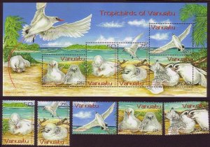 Vanuatu Red-tailed Tropic Birds 5v+MS 2004 MNH SG#932-MS937