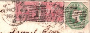 GB QV LATE FEE Aberdeen 1856 Cover 1s Embossed 4d Pair SG.54, 64 Cat £2,900- 35m