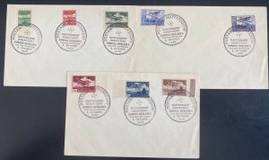 German Sudetenland Maffersdorf Wir Sind Frei Czech Airmail 3 Covers Set 1938