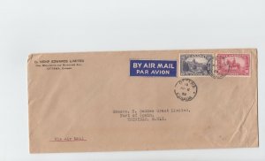 50c + 10c RCMP 1939 airmail cover 6 x 10c per 1/4oz rate to TRINIDAD from Canada