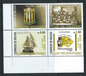 Bolivia 1376 2008 Soccer Team block MNH