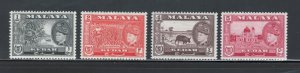 Malaya States - Kedah 1959 Sultan Abdul Halim Scott # 95 - 98 MH (Short Set)