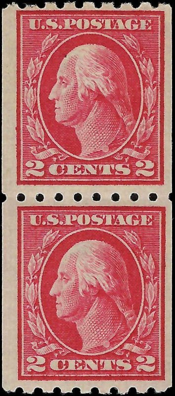 VEGAS - 1912 - Sc# 411 Coil Pair - MH, OG Poss Upper Right Corner Thin - (DU10)