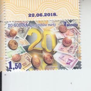 2018 Bosnia & Herzegovina Convertible Marka (Scott 801) MNH