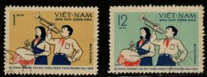 North Viet Nam Scott 154-155 Young Pioneers set Used typical cancels