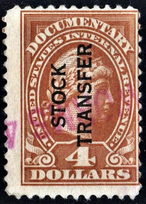 RD15 4.00 Stock Transfer Stamp (1918) Used / HipStamp