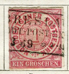 GERMANY; NORTHERN STATES 1860s early classic used 1g. value