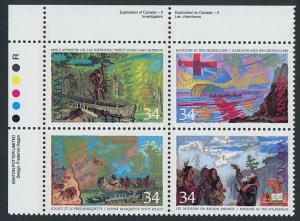 Canada 1129ai TR Plate Block MNH Explorer, Canoe, Map, Father Marquette