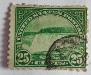 SCOTT #568 USED SINGLE TWENTY FIVE CENT NIAGRA FALLS