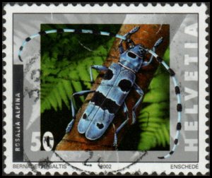 Switzerland 1128 - Used - 50c Rosalia Longhorn Beetle (2002) (cv $0.60)