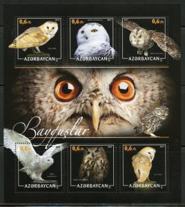 AZERBAIJAN 2017 OWLS  SHEET MINT NEVER HINGED