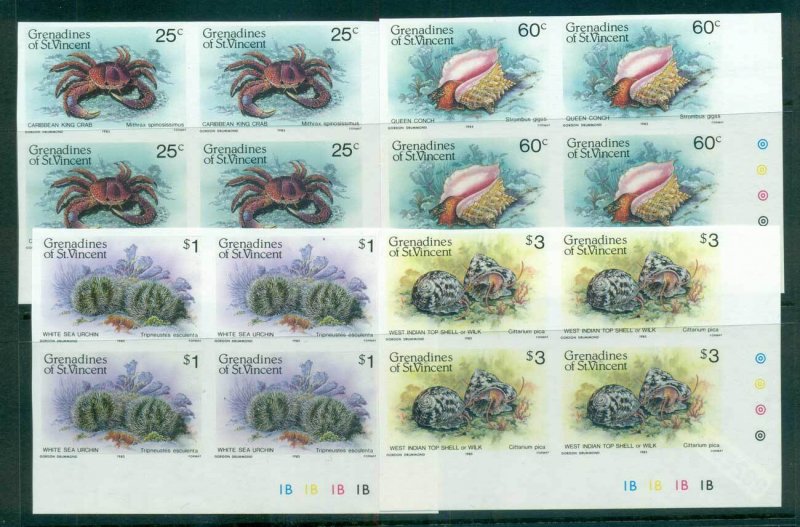 St Vincent Grenadines 1985 Marine Life IMPERF Cyl. Traffic Light Blk 4 MUH lo...