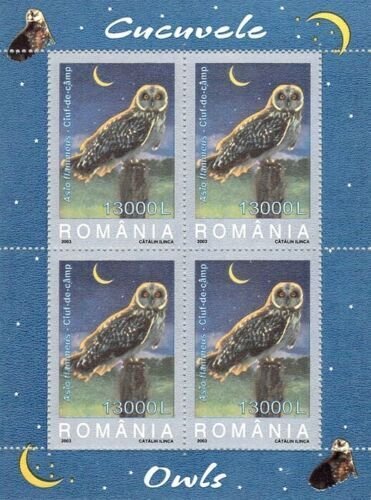 Romania 4579-4584 birds of prey owls MNH stamps in sheets  2003