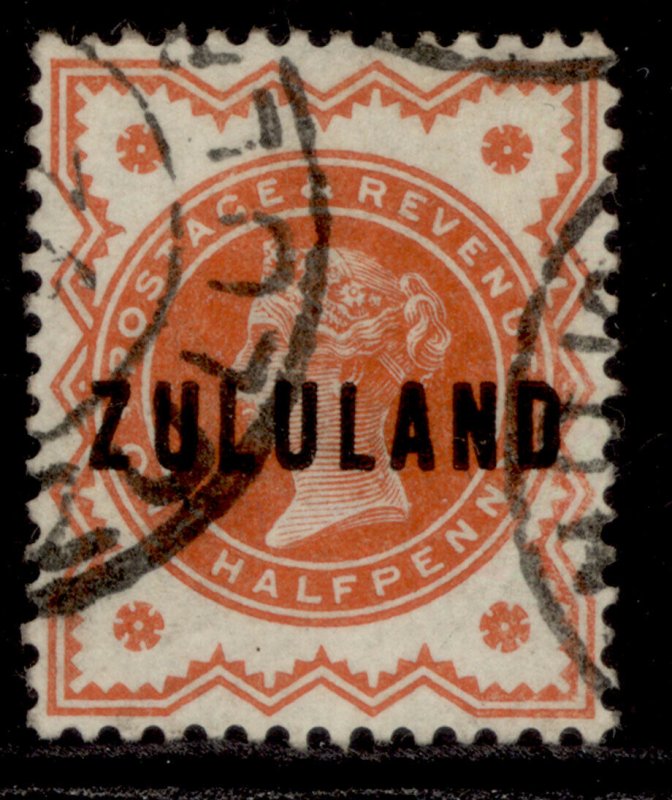 SOUTH AFRICA - Zululand QV SG1, ½d vermilion, FINE USED.