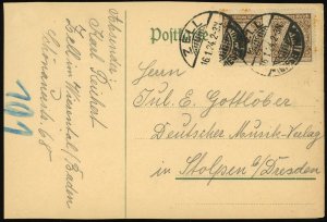 Germany Zell im Wiesental Baden Cover to Dresden 1924 Europe 6pf Postage