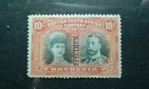 Rhodesia #117 mint hinged SPECIMEN e205 9148