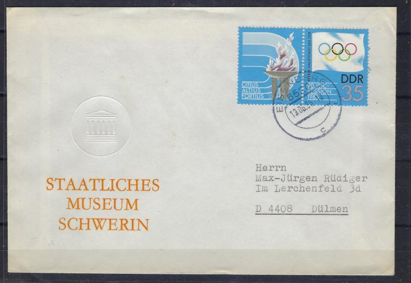 Germany DDR Scott # 2479, used on cover, se-tenant, WZd637