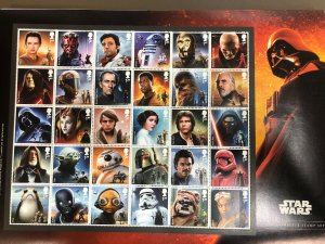2019 Star Wars Great Britain Complete Stamp Set of 30 MNH 