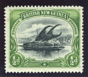 Papua 1901 Lakatoi ½d black & yellow-green MLH. SG 1.