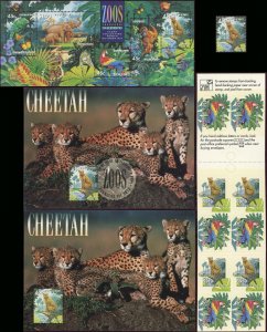 Australia 1386 Cheetah Topical Felines Cats 1994 FDC Card Booklet Souvenir Sheet