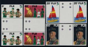 Fiji 458-61 Gutter Pairs MNH Scouts, Baden-Powell, Sailing