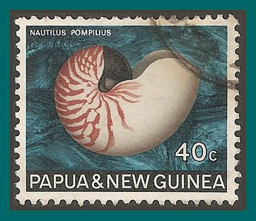 Papua New Guinea 1968 Chambered Nautilus, used  276,SG148