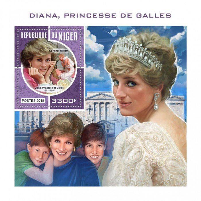 NIGER - 2018 - Princess Diana - Perf Souv Sheet - Mint Never Hinged