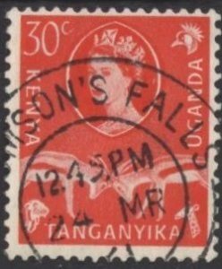 Kenya-Uganda-Tanganyika 125 (used) 30c Elizabeth II, gazelles, brt ver (1960)