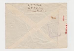 PALESTINE - USA 1940 CENSOR COVER, TAPE + H/S #H42, 15m RATE (SEE BELOW)