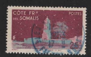 Somali Coast Scott 266 Used 1947 top value 25 Franc stamp