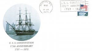 SLOGAN COVER U.S.S. CONSTITUTION 175TH ANNIVERSARY  1797 - 1972 BOSTON MASS