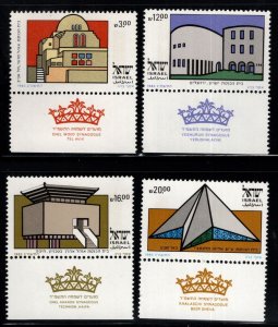 ISRAEL Scott 844-847 MNH**  Synagogue stamp set with tabs