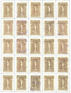 CANADA REVENUE BCL30 USED BRITISH COLUMBIA LAW STAMP RECONSTRUCTED SHEET