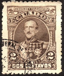 1892, Ecuador 2c, Used, Sc 24