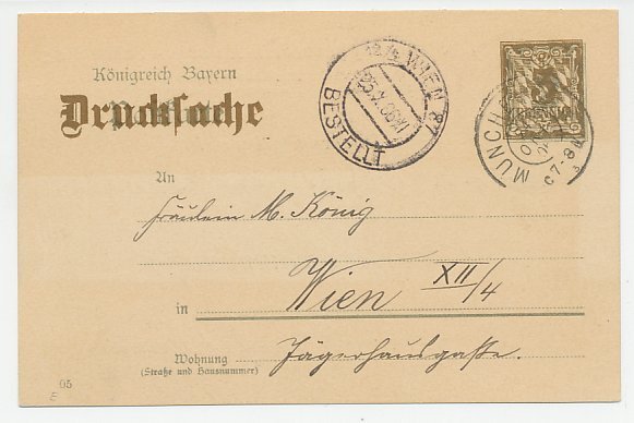 Postal stationery Bayern 1906 Stenography