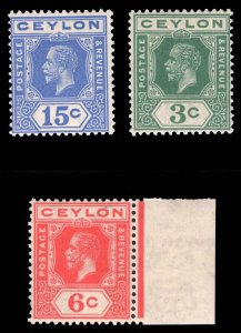 MOMEN: CEYLON SG #311aw,339w,342w INVERTED WMK'S MINT OG NH £67++ LOT #67271*